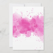 Roze Waterverf | Typografie Baby shower Kaart (Achterkant)
