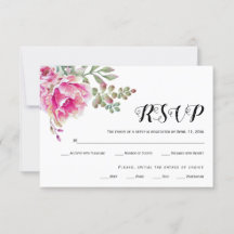 Roze waterverf typografie bruiloft RSVP-kaart