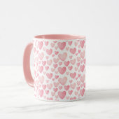 Roze Waterverf Valentijnsharten Patroon Mok (Voorkant links)