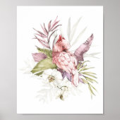 Roze Waterverf van de Cockato Parrot Poster (Voorkant)