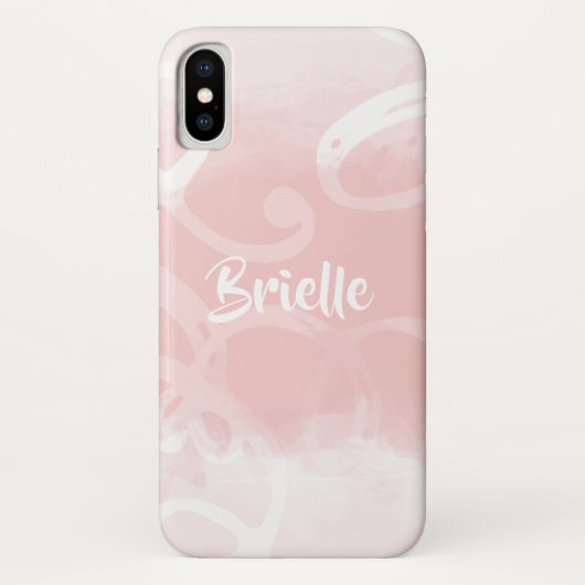 Roze Waterverf van de grafische pasta's met naam Case-Mate iPhone Case (Achterkant)