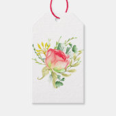 Roze Waterverf van de tuin Rose Bouquet Cadeaulabel (Voorkant)