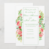 Roze Waterverf van de tuin Rose Bouquet Kaart (Voorkant / Achterkant)