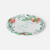 Roze Waterverf van de tuin Rose Bouquet Papieren Bordje (Gekanteld)