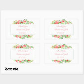 Roze Waterverf van de tuin Rose Bouquet Rechthoekige Sticker (Vel)