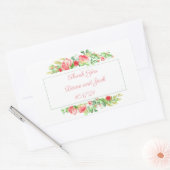 Roze Waterverf van de tuin Rose Bouquet Rechthoekige Sticker (Envelop)