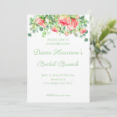 Roze Waterverf van de tuin Rose Bouquet Vrijgezell Kaart (Staand voorkant)