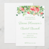 Roze Waterverf van de tuin Rose Bouquet Vrijgezell Kaart (Voorkant / Achterkant)