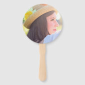 Roze Waterverf van Flamingo Luau Afstuderen foto Handwaaier (Achterkant)