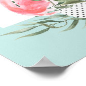 Roze Waterverf van Flamingo Tropische collage Poster (Hoek)