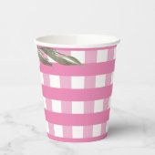 Roze Waterverf van Gingham Party Tableware Papieren Bekers (Links)