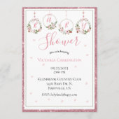 Roze Waterverf van glitter Harten Baby shower Kaart (Voorkant)