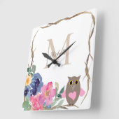 Roze Waterverf van het hart van de boomkorboom, me Vierkante Klok (Hoek)