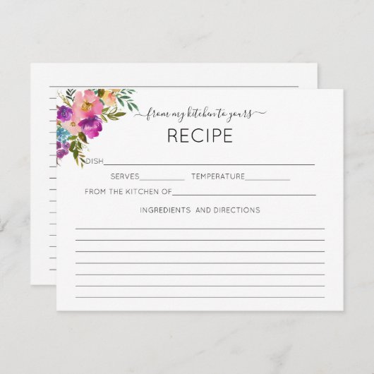 Roze Waterverf van mijn keuken naar jouw recept Informatiekaartje (Voorkant / Achterkant)