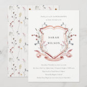 Roze Waterverf van wilde bloemen Vrijgezellenfeest Kaart (Voorkant / Achterkant)