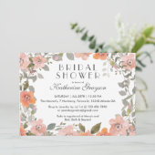 Roze Waterverf ventilator bridal Shower Invitation Kaart (Staand voorkant)