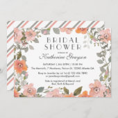 Roze Waterverf ventilator bridal Shower Invitation Kaart (Voorkant / Achterkant)