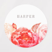 Roze Waterverf ventilator Labels (Design 2)