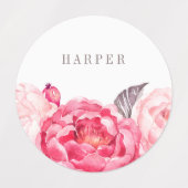 Roze Waterverf ventilator Labels (Design 1)