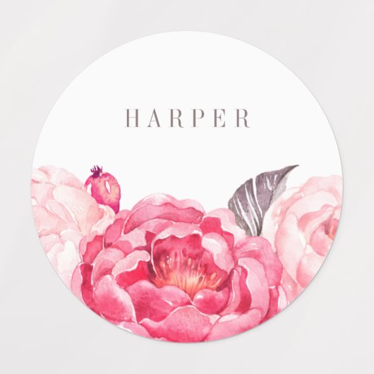 Roze Waterverf ventilator Labels (Design 1)