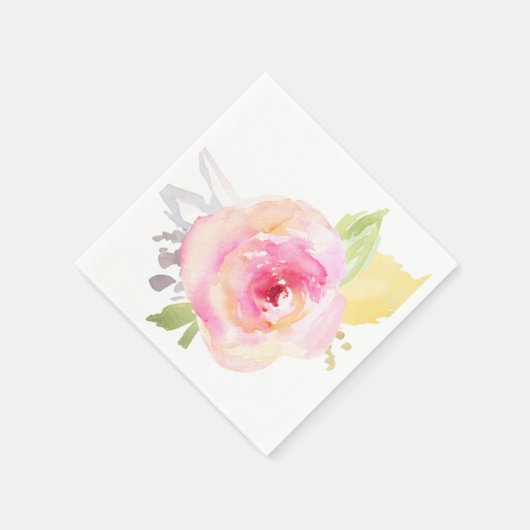 Roze Waterverf ventilator Servetten (Hoek)