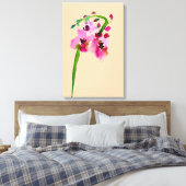 Roze waterverf Verbascum blush Canvas Afdruk (Insitu (Slaapkamer))