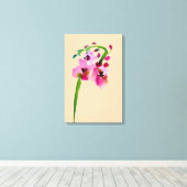 Roze waterverf Verbascum blush Canvas Afdruk (Insitu (Houten vloer))