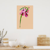 Roze waterverf Verbascum blush flower Poster (Keuken)
