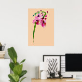 Roze waterverf Verbascum blush flower Poster (Thuiskantoor)