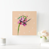 Roze waterverf Verbascum blush flower Vierkante Klok (Huis)