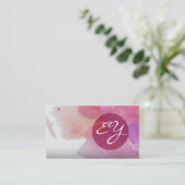 Roze Waterverf Verf Abstract Verfplaat Visitekaartje (Staand voorkant)