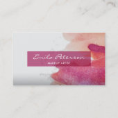 Roze Waterverf Verf Abstract Verfplaat Visitekaartje (Voorkant)