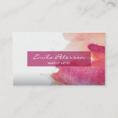 Roze Waterverf Verf Abstract Verfplaat Visitekaartje (Voorkant)