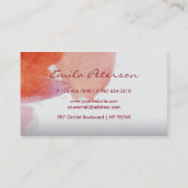 Roze Waterverf Verf Abstract Verfplaat Visitekaartje (Achterkant)