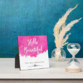 Roze Waterverf Verf Hallo Schitterend Fotoplaat (Insitu)