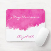 Roze Waterverf Verf Splatter Blijf Geweldige Muismat (Met muis)