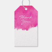 Roze Waterverf Verf Splatter Dank u Cadeaulabel (Voorkant)