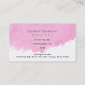 Roze Waterverf Verf Splatter Makeup Artist Visitekaartje (Achterkant)