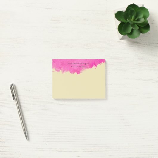 Roze Waterverf Verf Splatter Post-it® Notes (Kantoor)