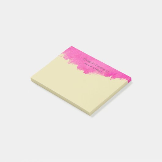 Roze Waterverf Verf Splatter Post-it® Notes (Schuin)