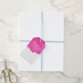 Roze Waterverf Verf Verfspatter Happy Birthday Cadeaulabel (Met Touw)