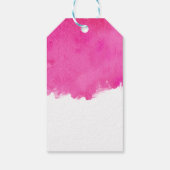Roze Waterverf Verf Verfspatter Happy Birthday Cadeaulabel (Achterkant)