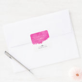 Roze Waterverf verfspetterkaars Vierkante Sticker (Envelop)
