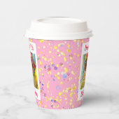  Roze Waterverf Verjaardag Foto Lijst Papieren Bekers (Links)