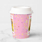  Roze Waterverf Verjaardag Foto Lijst Papieren Bekers (Rechts)