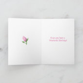 Roze waterverf verjaardag nu en toen foto's kaart (Binnen)