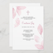 Roze Waterverf verlaat religieus Kaart (Voorkant / Achterkant)