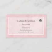 Roze Waterverf verpleegkundige Visitekaartjes (Achterkant)