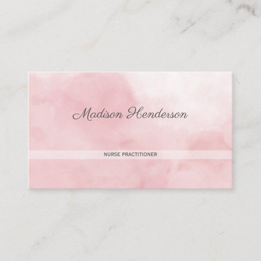 Roze Waterverf verpleegkundige Visitekaartjes (Voorkant)