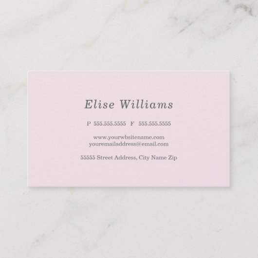 Roze Waterverf Visitekaartje (Achterkant)